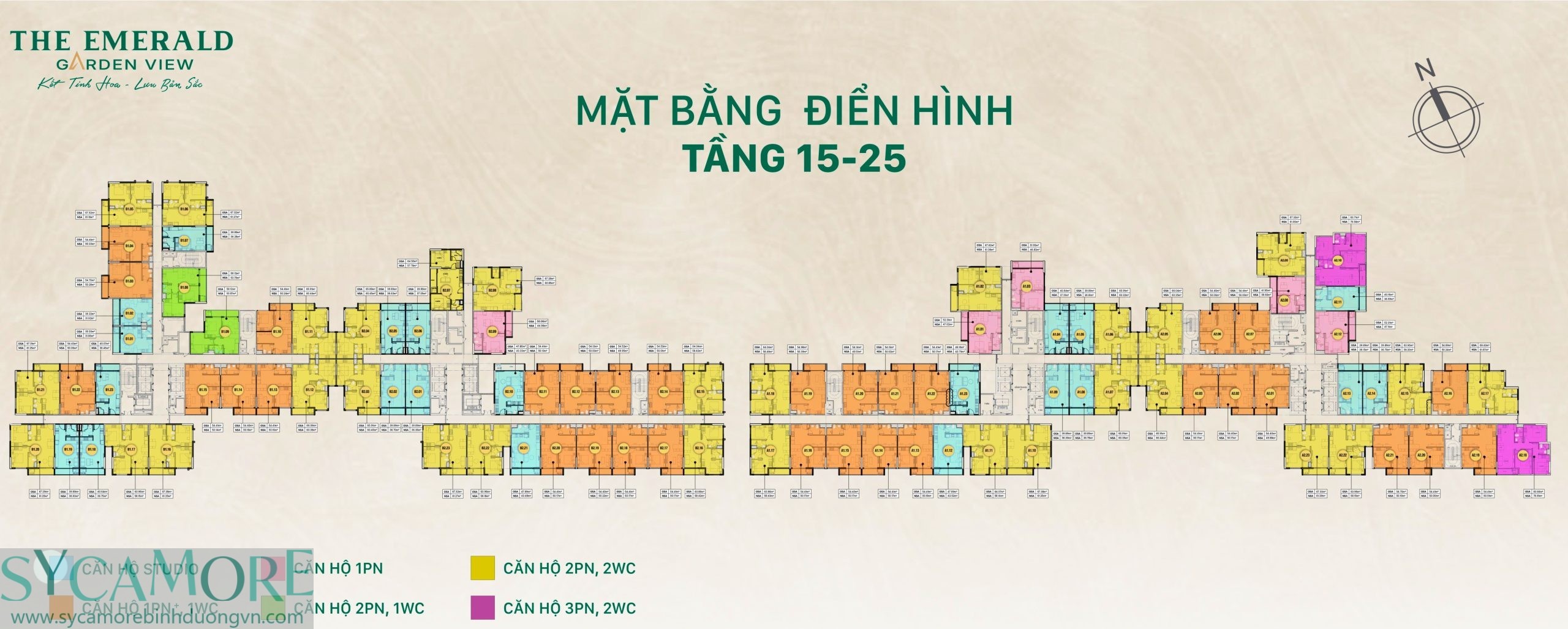 Mặt Bằng The Emerald Garden View_tầng 15-25