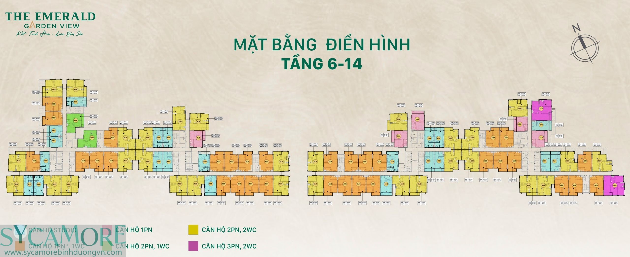 Mặt Bằng The Emerald Garden View_tầng 6-14